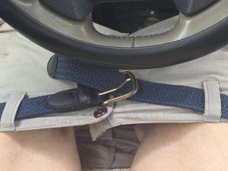 Driving to suck on a big 8" cock