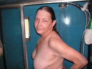 tommie takeing a shower after shaveing and getting ready and all soaped up to go to work ...