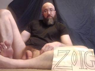 Another verification pic, edging session with a semi erect cock