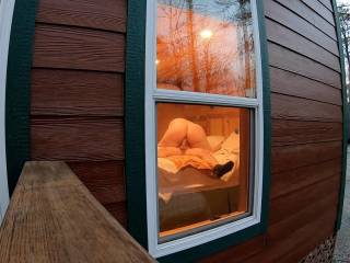 shot through the window while having sex. Placed a stationary camera to film us
