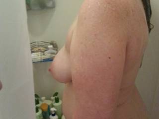 Hubby always corners me in the shower... naughty hubby!