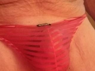 Pink bulging panties