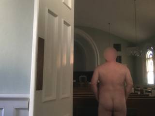 I thought Alabama would beat Clemson.  I was wrong.  The bet was that the loser would take some nude pictures in a place you would not normally see someone naked.  After failing to find a place of business, I was told to use this old country church.