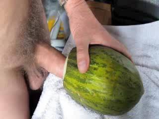 Cumming at you, girls! Fucking a fresh and fruity melon, dedicated to ZOIG-friends! feels great, heavy cumming inside