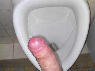 Incredible size so thick with hard curv  thight i its skin and very horny in public toilet