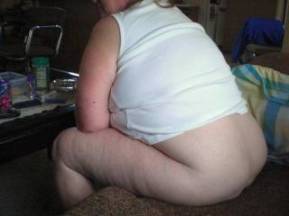 wife sittin on couch after i took her pants off