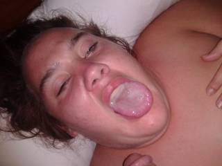 here is cassandra kelly after she gave me a blowjob and got her reward! she loves to swallow cum