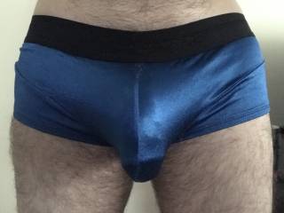 Blue satin briefs