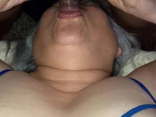Fucking my lady's mouth and rubbing her clit