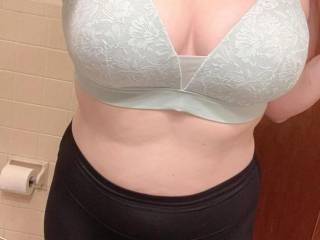 This was another sexy pic I received from her.She was at a mall bathroom I believe