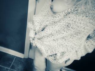 Going from the pleather of the previous shoot . . . to a soft sweater . . . felt so good on my naked skin!