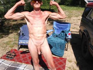 We love to be naked outdoors. I try to keep myself HARD for the wife. Not bad for 65 and the sex drive of a 30 yr old. Lets go all day. ROCKHARD and READY