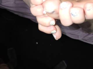 Thin dick and cum coated feet