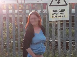 Doing a few flashing pics just as the train went by ... oops hope they didn't see anything ...lol