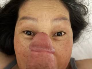 Dick over Thai face