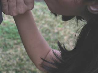 Rose gave me a blowjob in the backyard.