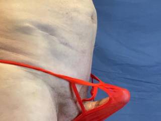 Mr Stiffie pushes out the undies to allow you to reach inside if you would like to.