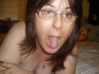 shoot your cum in my mouth or my glasses??