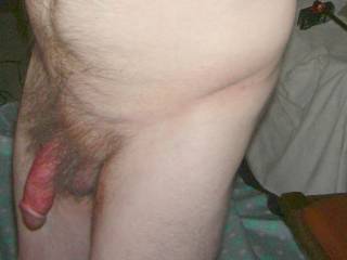 A side standing frontal after rubbing the tong balm on my dick... April 2025... A Coolpix S4 was used as a interval timer shoot...