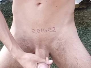 Tarzan moans and shots big loads of cum while is having a strong orgasm at the river. Who wants to be Jane?