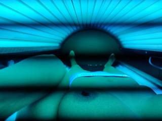 My queen in her tanning bed. Gorgeous tits!