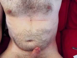 You going to sit on the sofa or on me?