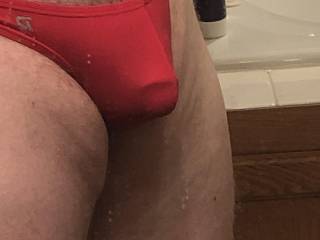 My bulge in my Valentine’s Day thong....