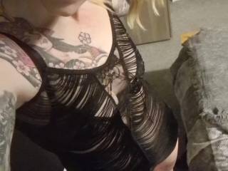 My bf loves me wearing little black see though dresses