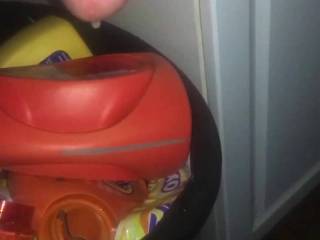 I was so horny I went to the laundry room to jerk off after my straight bud left he let me suck on him