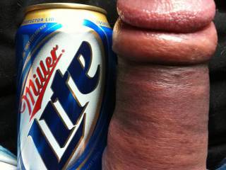 My MASSIVE thick dick dwarfing a beer can 10154303