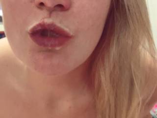 Should I swallow it or let the cum drip onto my tits?