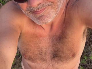 Naked on the cliff top