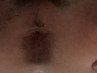 View of my shaved ass from below