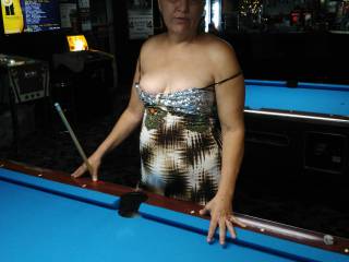 Rosemary whipping them out at the pool hall!