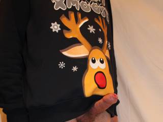 I hope that you can differentiate between Rudolph\'s nose and my swollen cock.