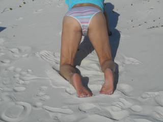 Playing in the sand in my panties