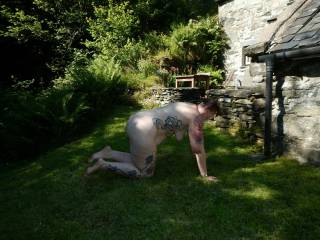 Just posing in the garden of our holiday cottage