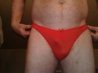 Red satin panties!