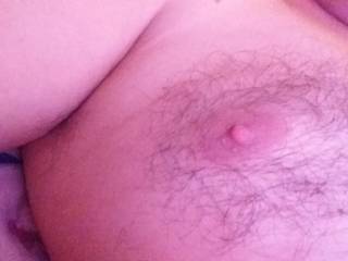 Hard nipple from wanding.😉😈