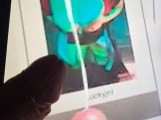 Was sent a great cumshot by a friend! Got my cock in on the action! Would love to see how many more cocks we can get on her!