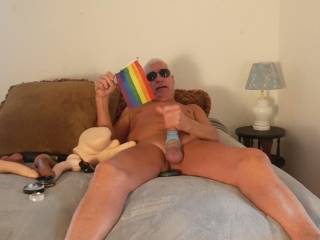 Naked in bed and jack off.