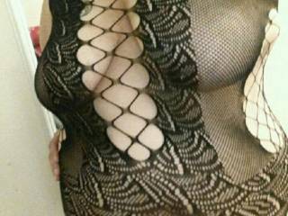 i\'ve never really worn anything like this before..and i love it!! makes me feel so naughty and gets me so wet...does it make me look good...? want to cum rip it off of me?