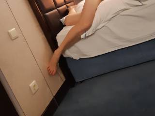 Wifey inviting to a hotel room