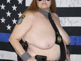 Officer Kelly really for duty! Anyone interested in doing a Ride-a-long in, I mean along with her? lol