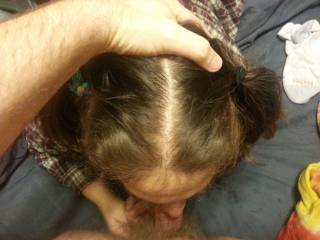 wife in pigtails taking my cock to the balls. damn she's awesome!!!