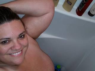 Another picture of my sexy bbw wife in the shower