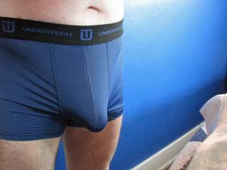 Just testing the stretchability of these boxer briefs.