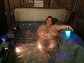 Relaxing in the hot tub after a long day