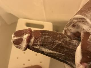 In the shower. Gotta keep it clean
