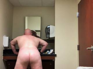 Wanted to take some naked pictures at work. I started in the restroom and got a little more daring as time went on. I hope you like them. They were a rush to take!